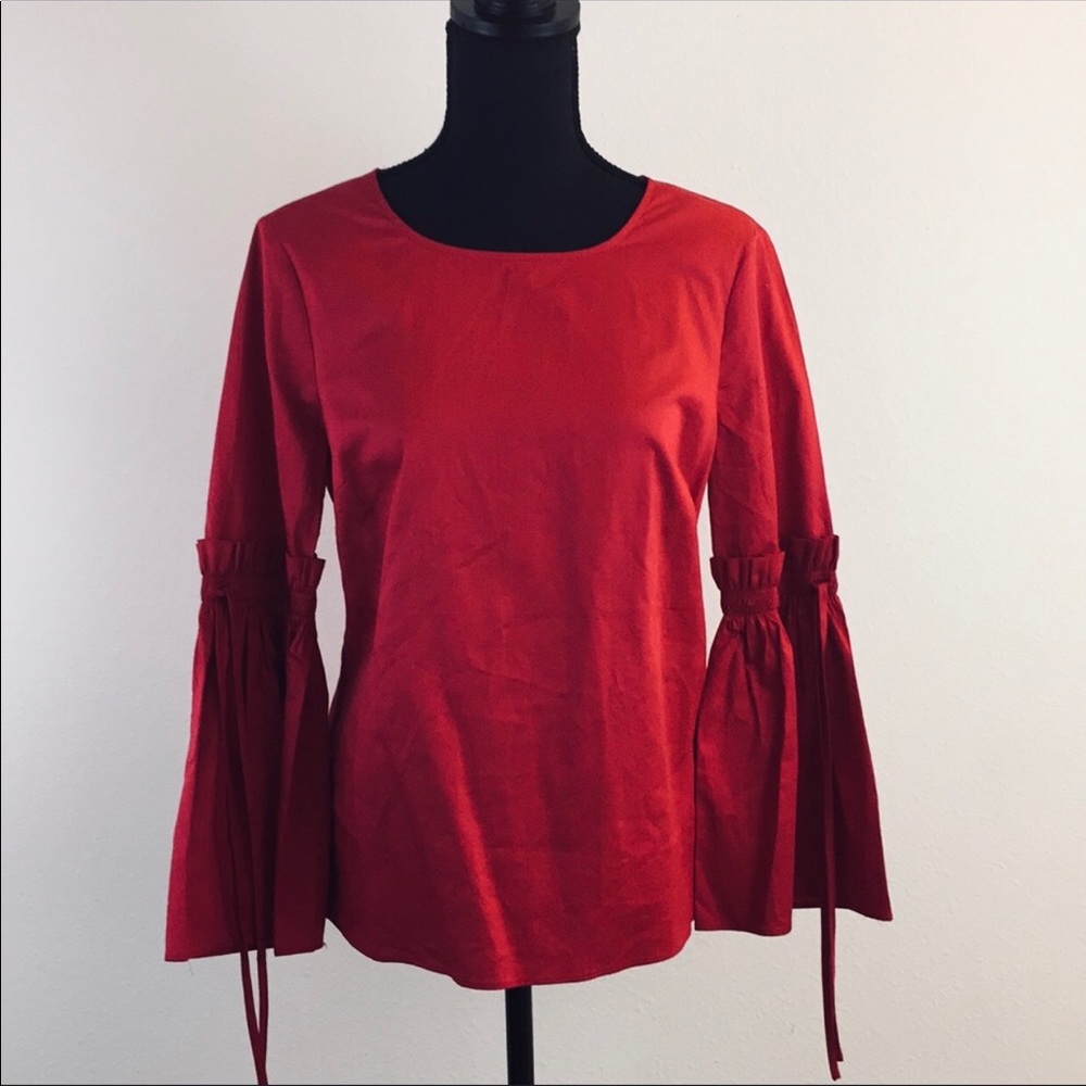 NWT Jane & Delancey red bell sleeve blouse